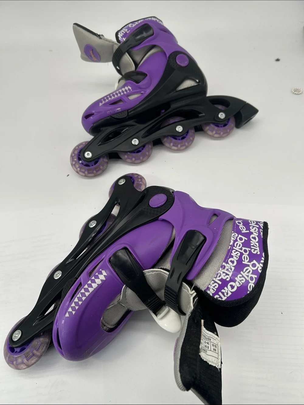 Kids Purple Inline Skates Adjustable Roller Boots